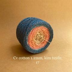 Sợi cầu vồng Cotton 1.2mm, kim tuyến