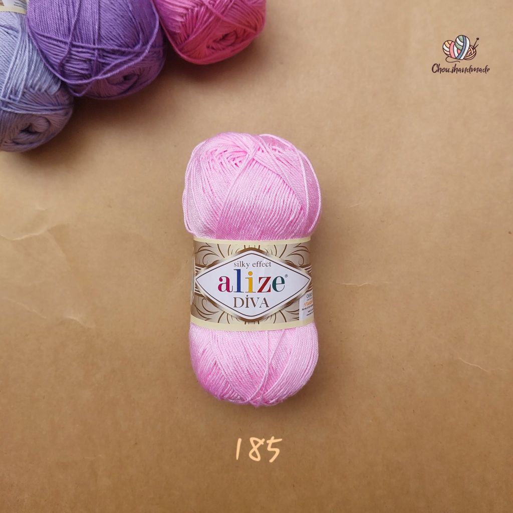 Sợi acrylic bóng Diva nhập khẩu từ Alize yarns đan móc bikini, áo, váy, thú, nón cực xinh