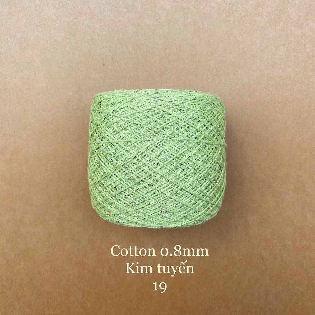 Sợi Cotton 0.8mm, kim tuyến, đan móc áo, váy, khăn