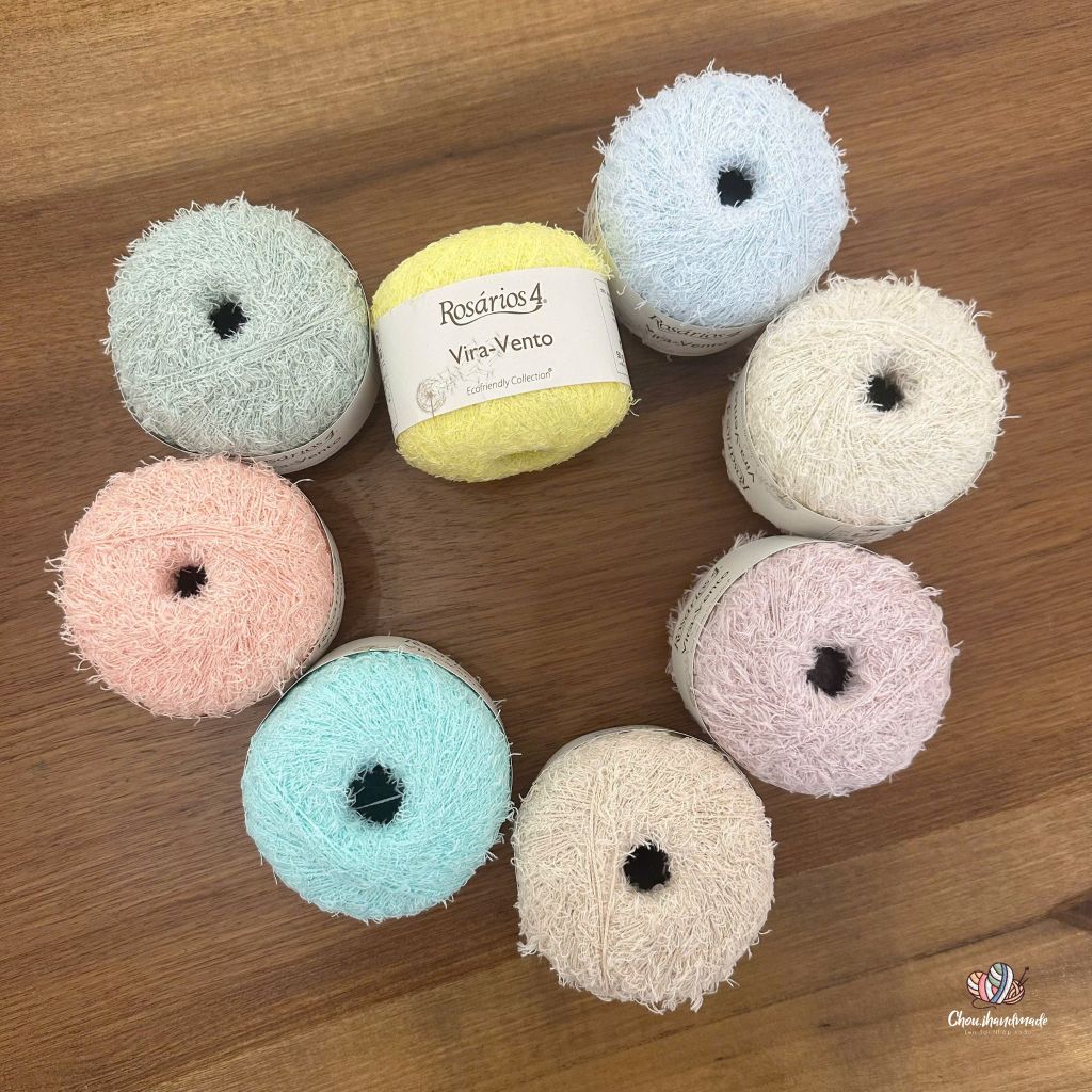 Sợi cotton Vira-Vento nhập từ Rosarios 4, đan móc áo, váy, khăn