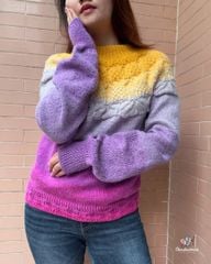 Len cầu vồng ấm Flower Alpaca nhập khẩu từ Yarnart, đan móc áo, áo choàng, váy, nón