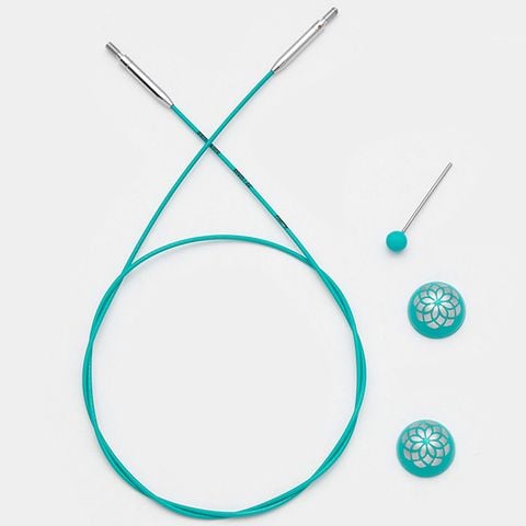 Bộ dây nối bằng thép bọc nilon, hai đầu nối bằng thép cố định Mindful nhập khẩu từ KnitPro
