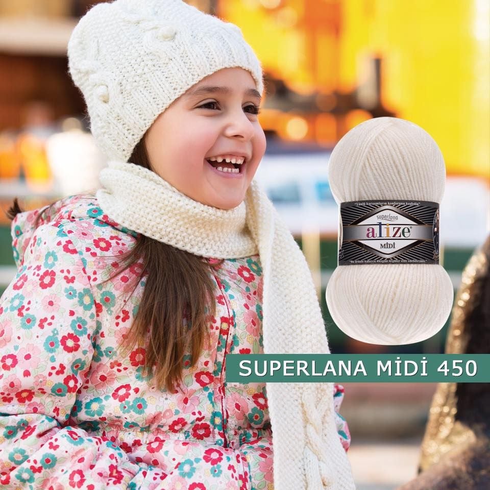 Len đông Superlana Midi nhập khẩu từ Alize Yarns, đan móc thú, áo, nón, khăn