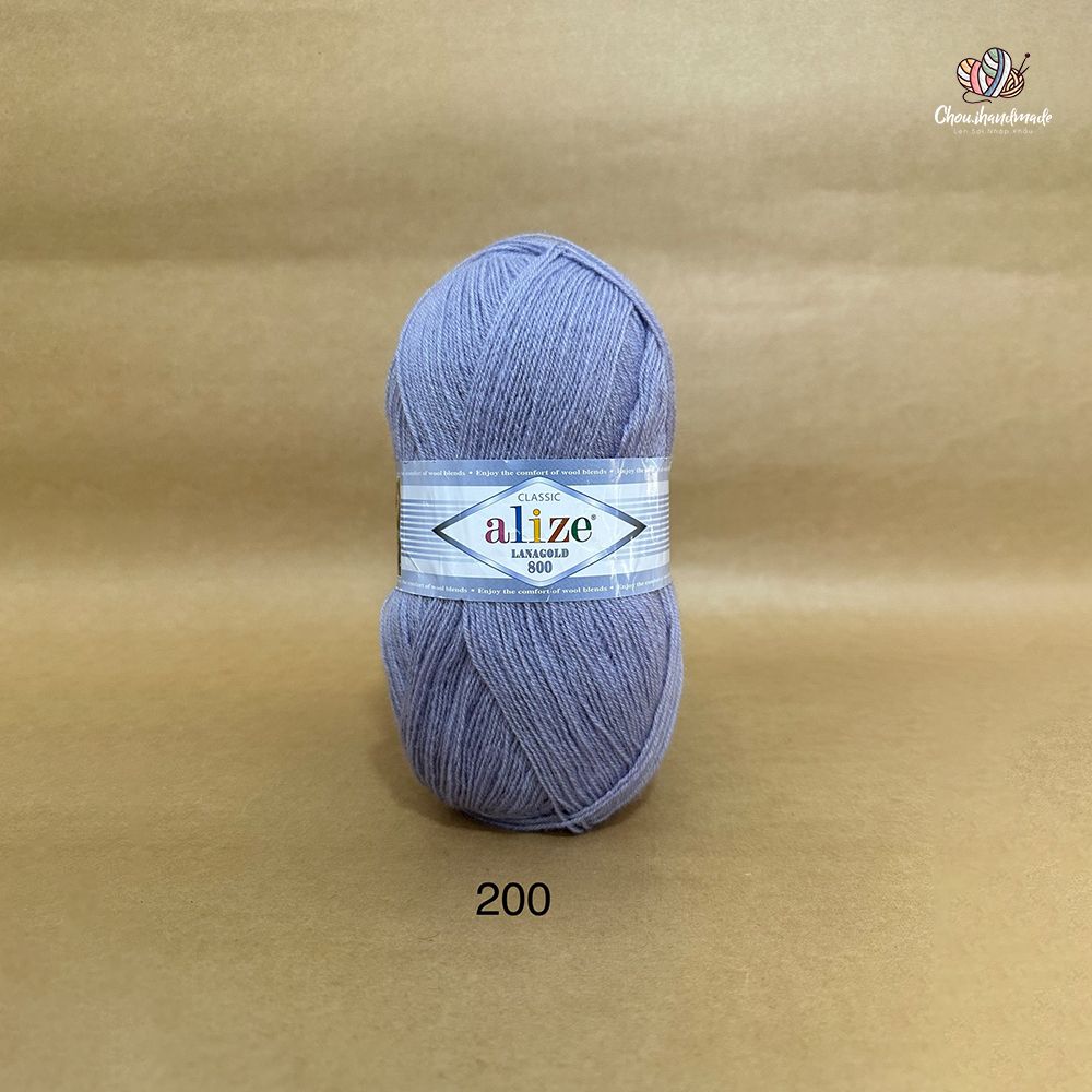 Cuộn len ấm Lanagold 800 hãng Alize siêu dôi, siêu ấm đan móc khăn, áo ấm cực thích