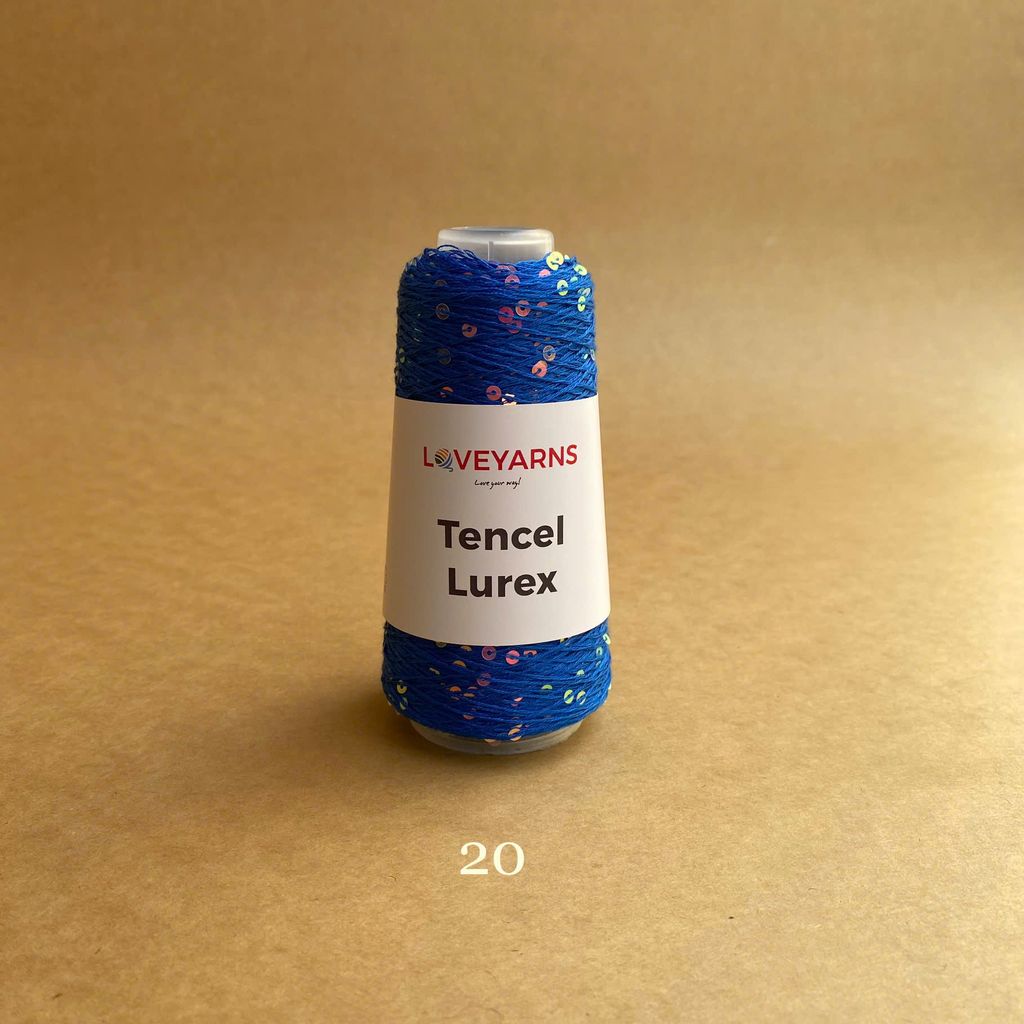 Sợi Tencel Lurex nhập từ Loveyarns, đan móc áo, khăn