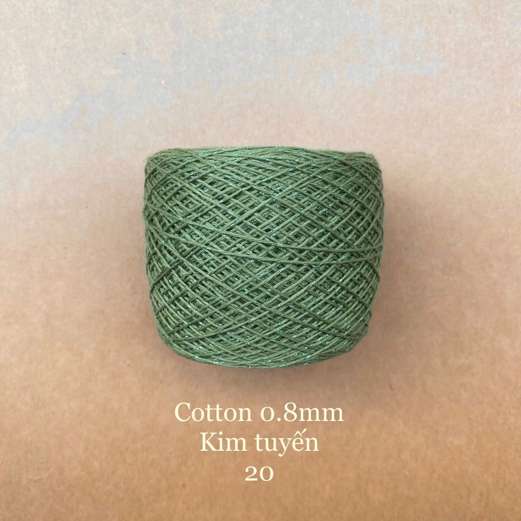 Sợi Cotton 0.8mm, kim tuyến, đan móc áo, váy, khăn