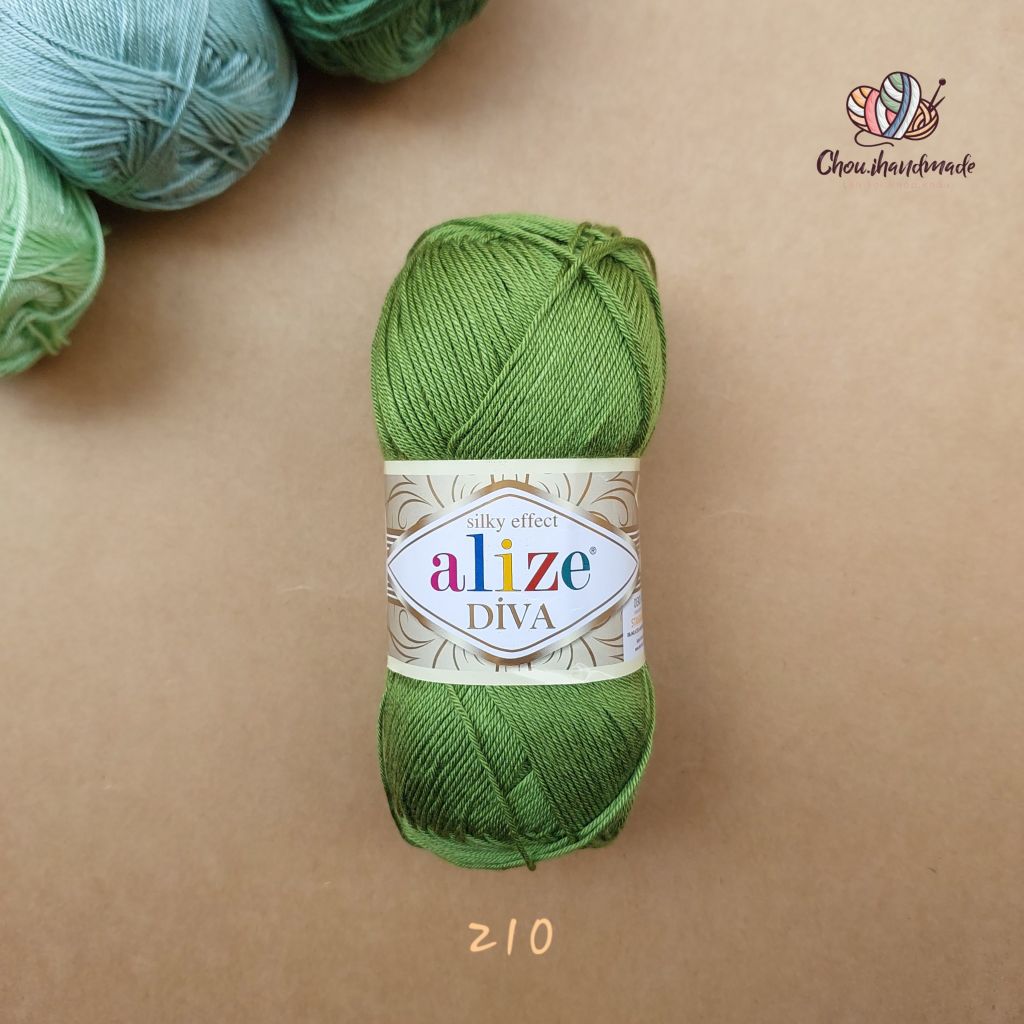 Sợi acrylic bóng Diva nhập khẩu từ Alize yarns đan móc bikini, áo, váy, thú, nón cực xinh