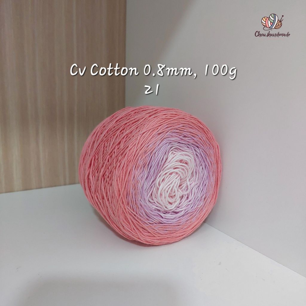 Sợi cầu vồng Cotton 0.8mm cuộn 100g, Chouihandmade, đan móc áo, váy