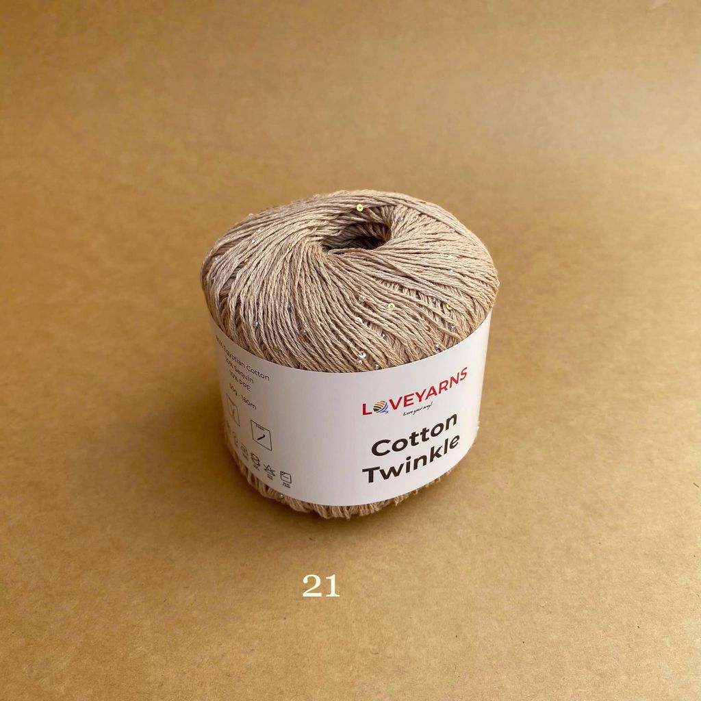 Sợi lấp lánh Cotton Twinkle nhập từ Loveyarns, đan móc áo, váy, khăn