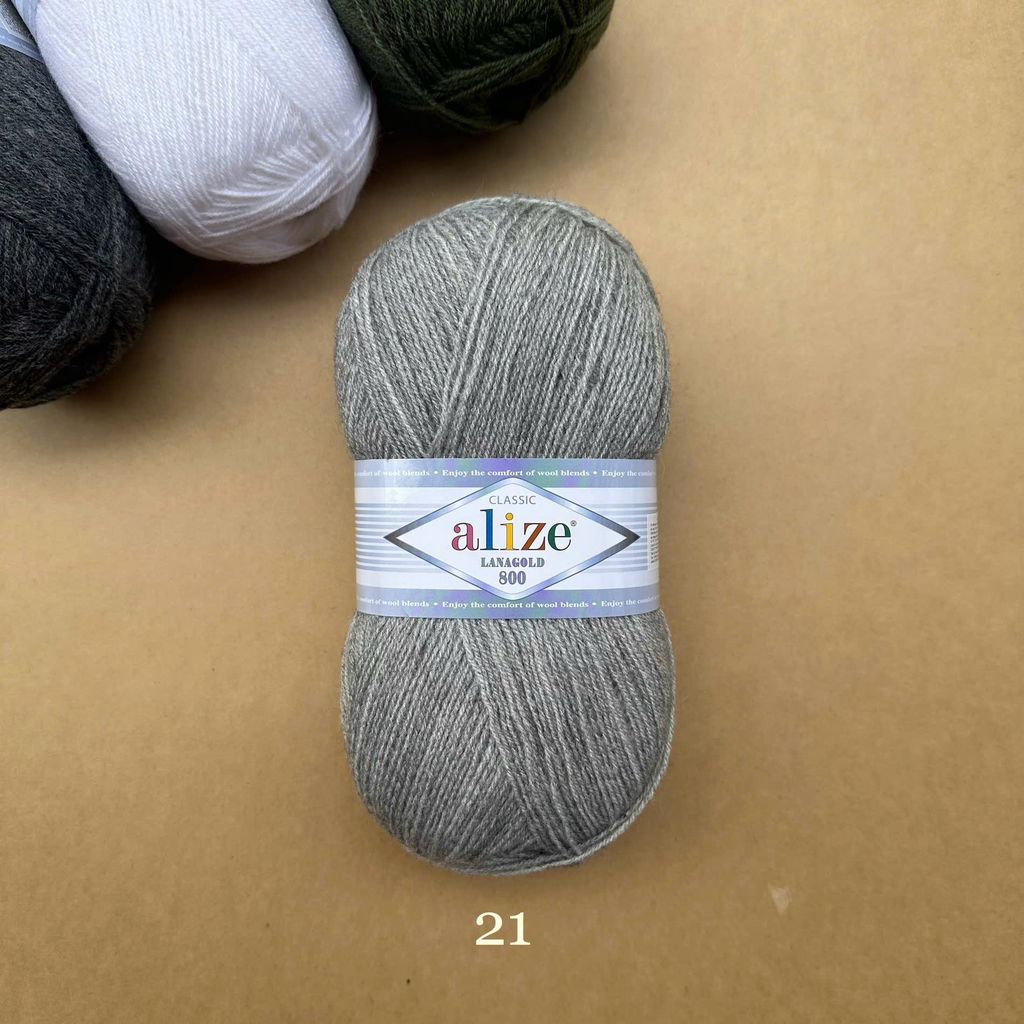 Cuộn len ấm Lanagold 800 hãng Alize siêu dôi, siêu ấm đan móc khăn, áo ấm cực thích