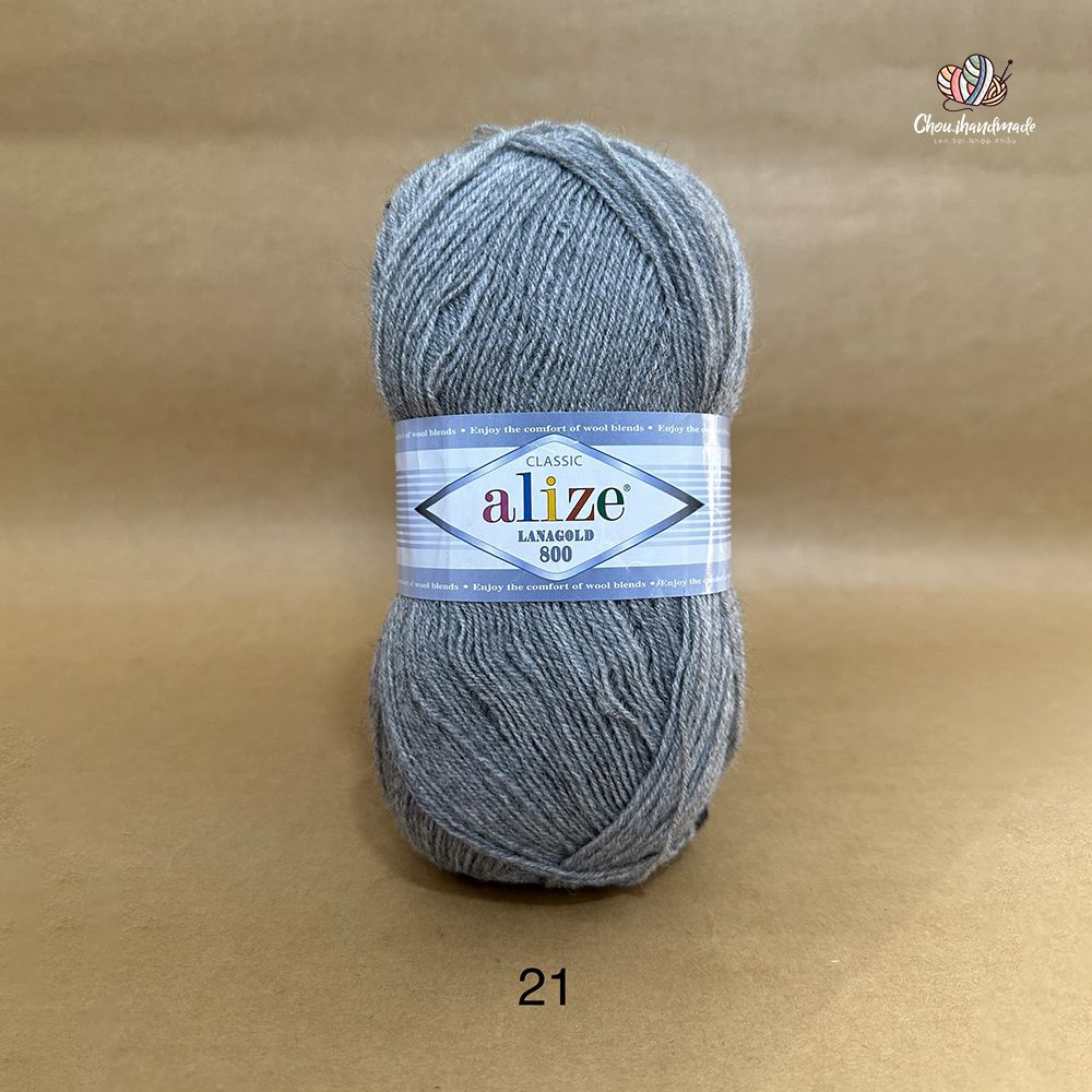 Cuộn len ấm Lanagold 800 hãng Alize siêu dôi, siêu ấm đan móc khăn, áo ấm cực thích
