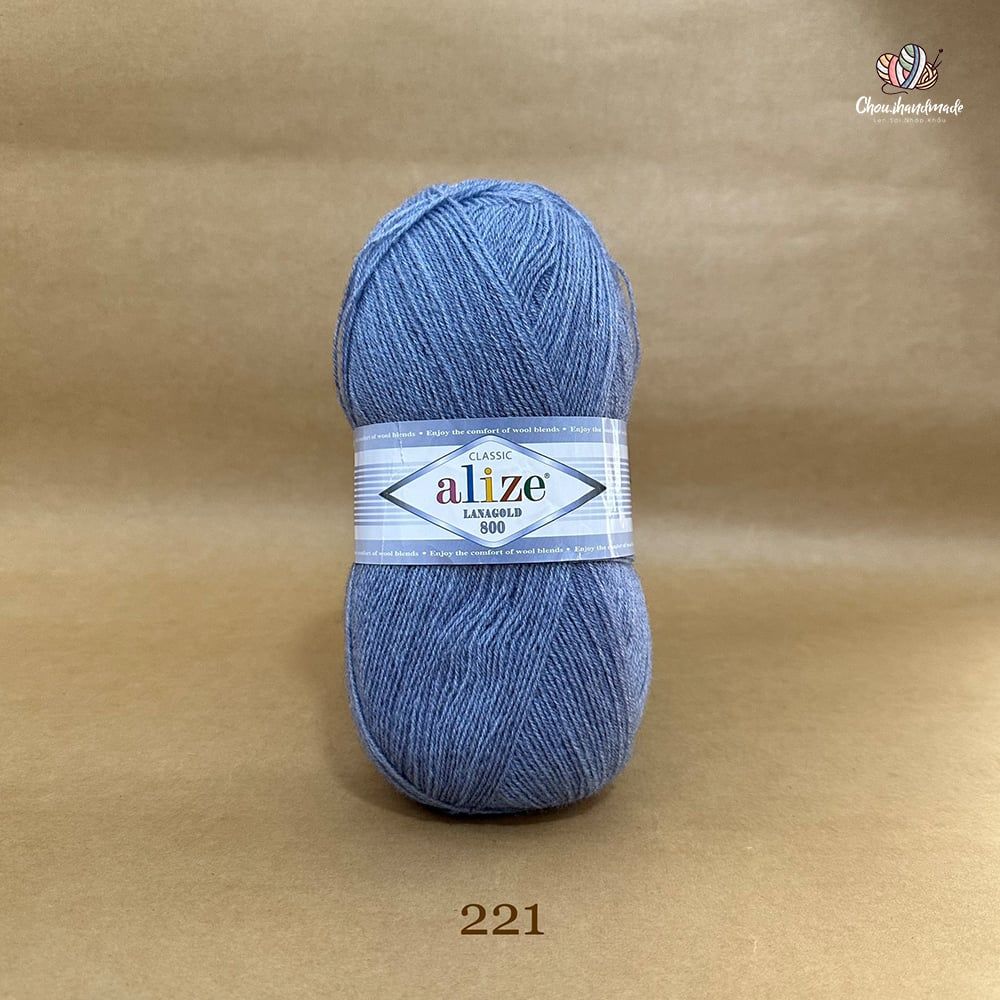 Cuộn len ấm Lanagold 800 hãng Alize siêu dôi, siêu ấm đan móc khăn, áo ấm cực thích