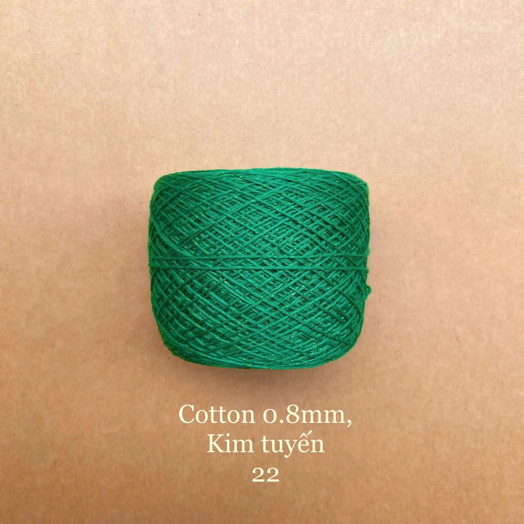 Sợi Cotton 0.8mm, kim tuyến, đan móc áo, váy, khăn