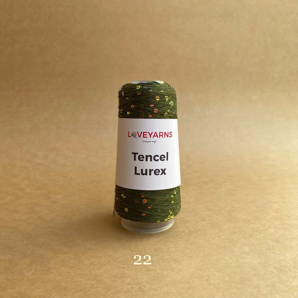 Sợi Tencel Lurex nhập từ Loveyarns, đan móc áo, khăn