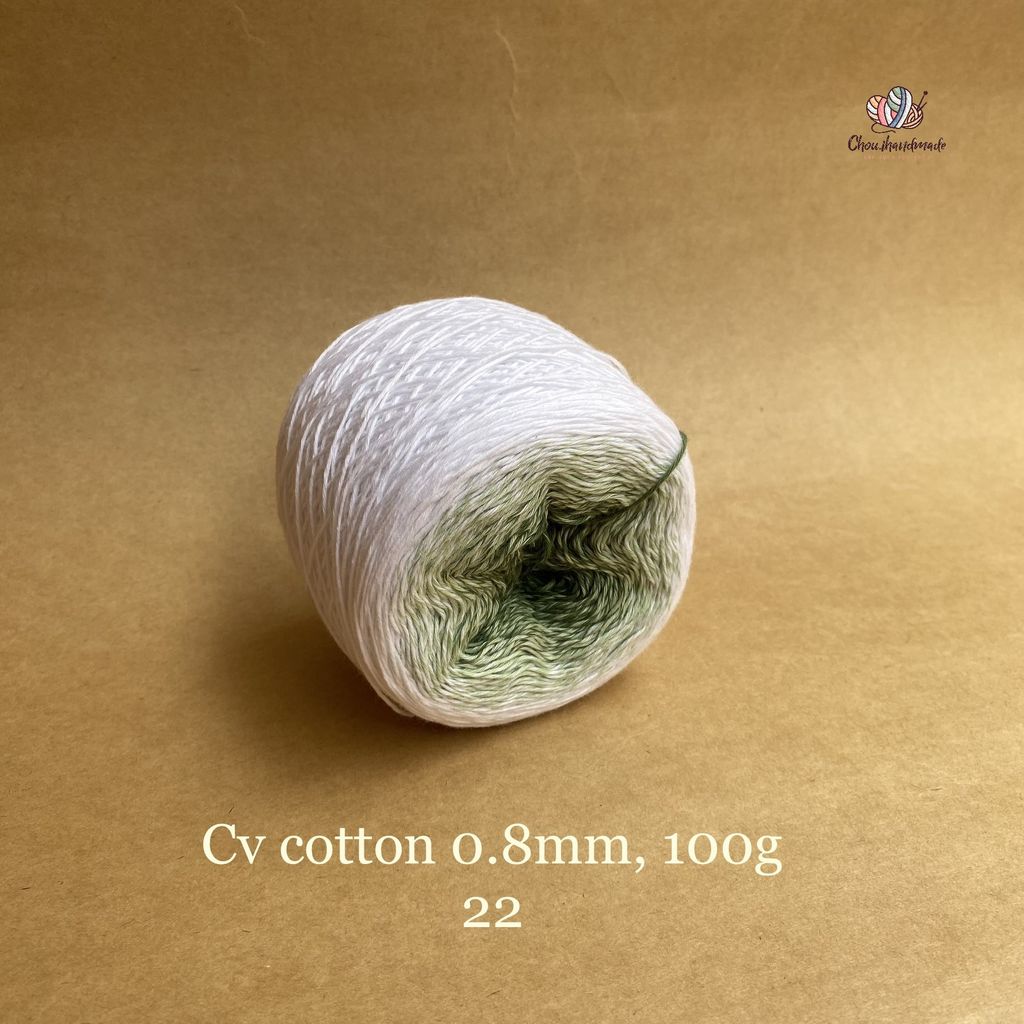 Sợi cầu vồng Cotton 0.8mm cuộn 100g, Chouihandmade, đan móc áo, váy