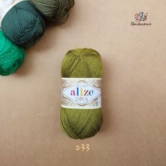Sợi acrylic bóng Diva nhập khẩu từ Alize yarns đan móc bikini, áo, váy, thú, nón cực xinh