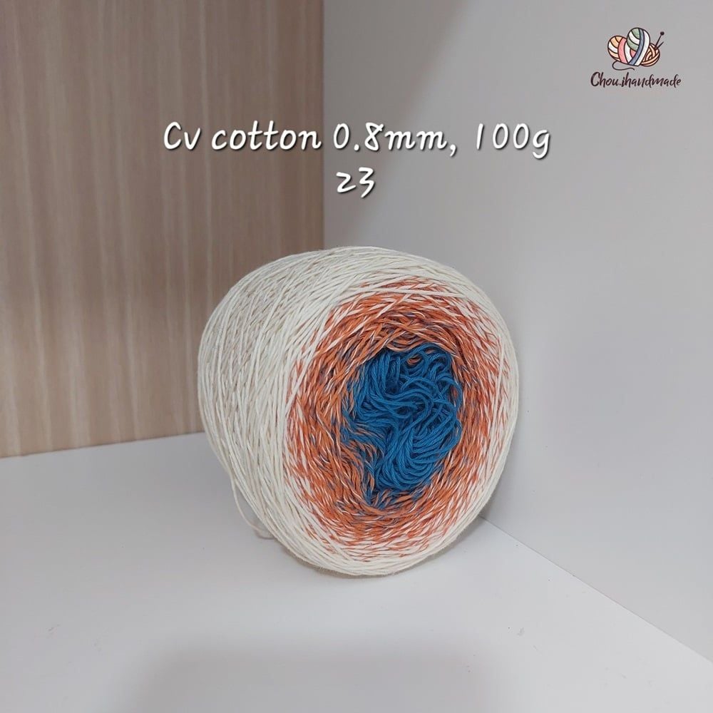 Sợi cầu vồng Cotton 0.8mm cuộn 100g, Chouihandmade, đan móc áo, váy