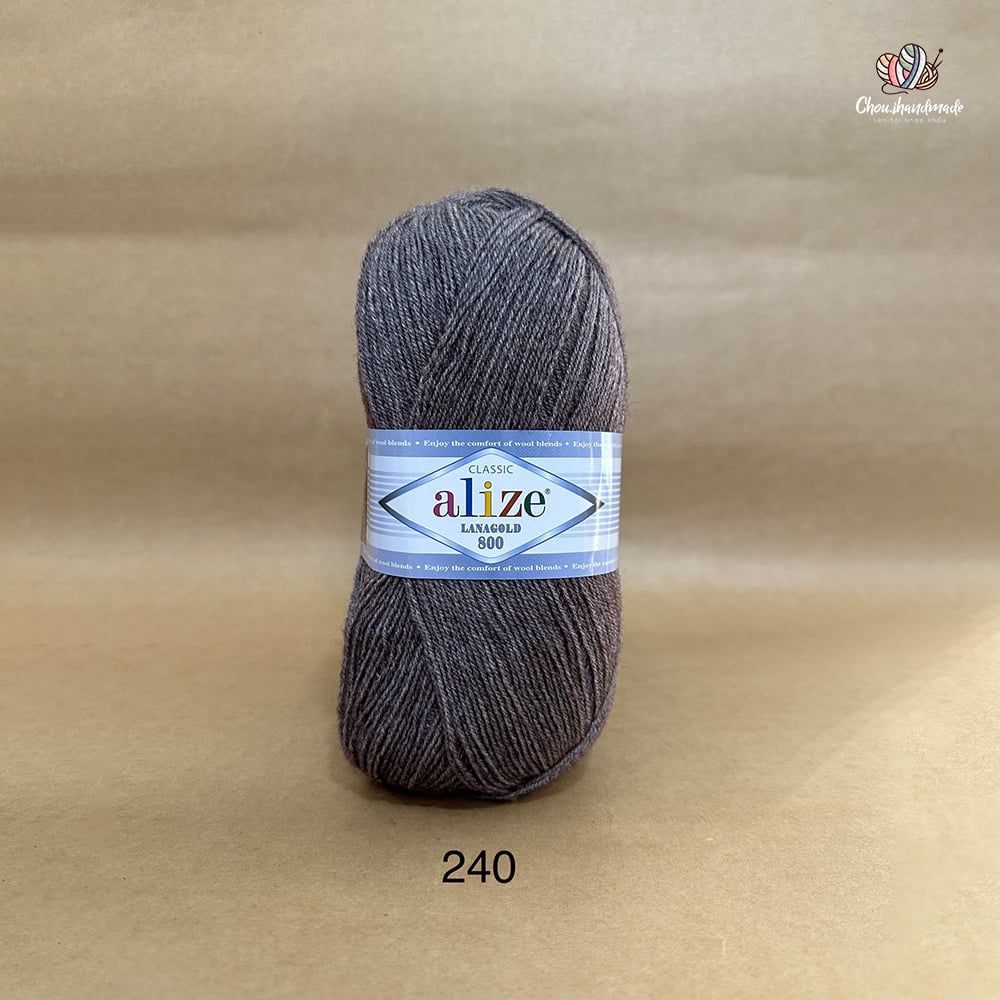 Cuộn len ấm Lanagold 800 hãng Alize siêu dôi, siêu ấm đan móc khăn, áo ấm cực thích