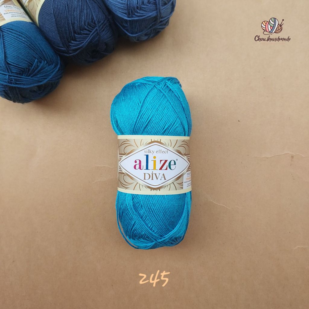 Sợi acrylic bóng Diva nhập khẩu từ Alize yarns đan móc bikini, áo, váy, thú, nón cực xinh