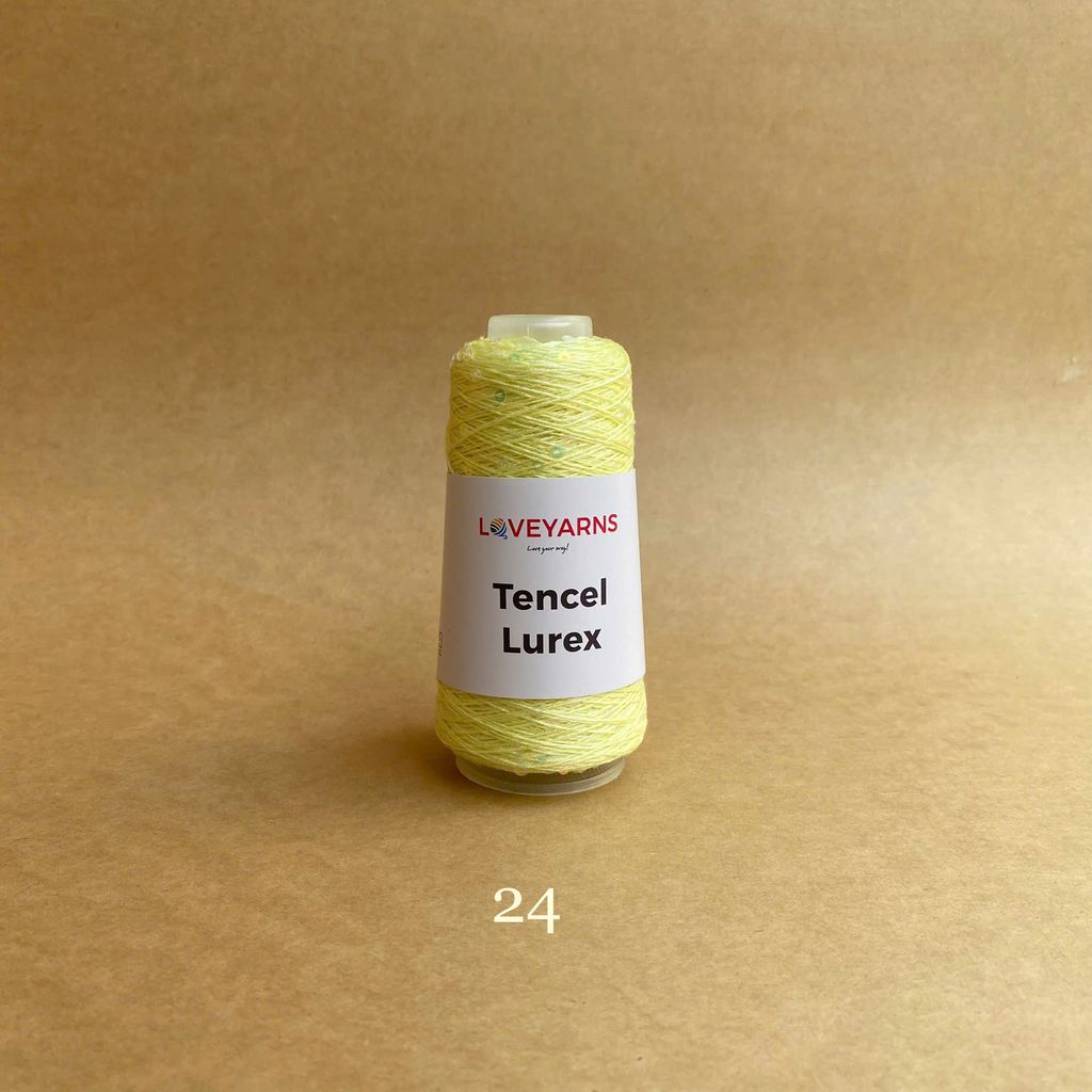 Sợi Tencel Lurex nhập từ Loveyarns, đan móc áo, khăn