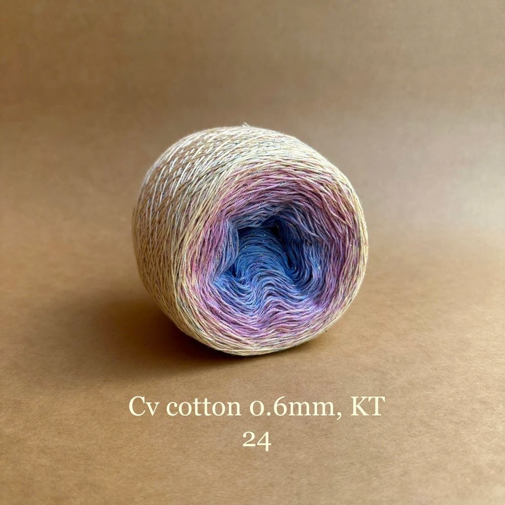 Sợi cầu vồng Cotton 0.6mm, kim tuyến