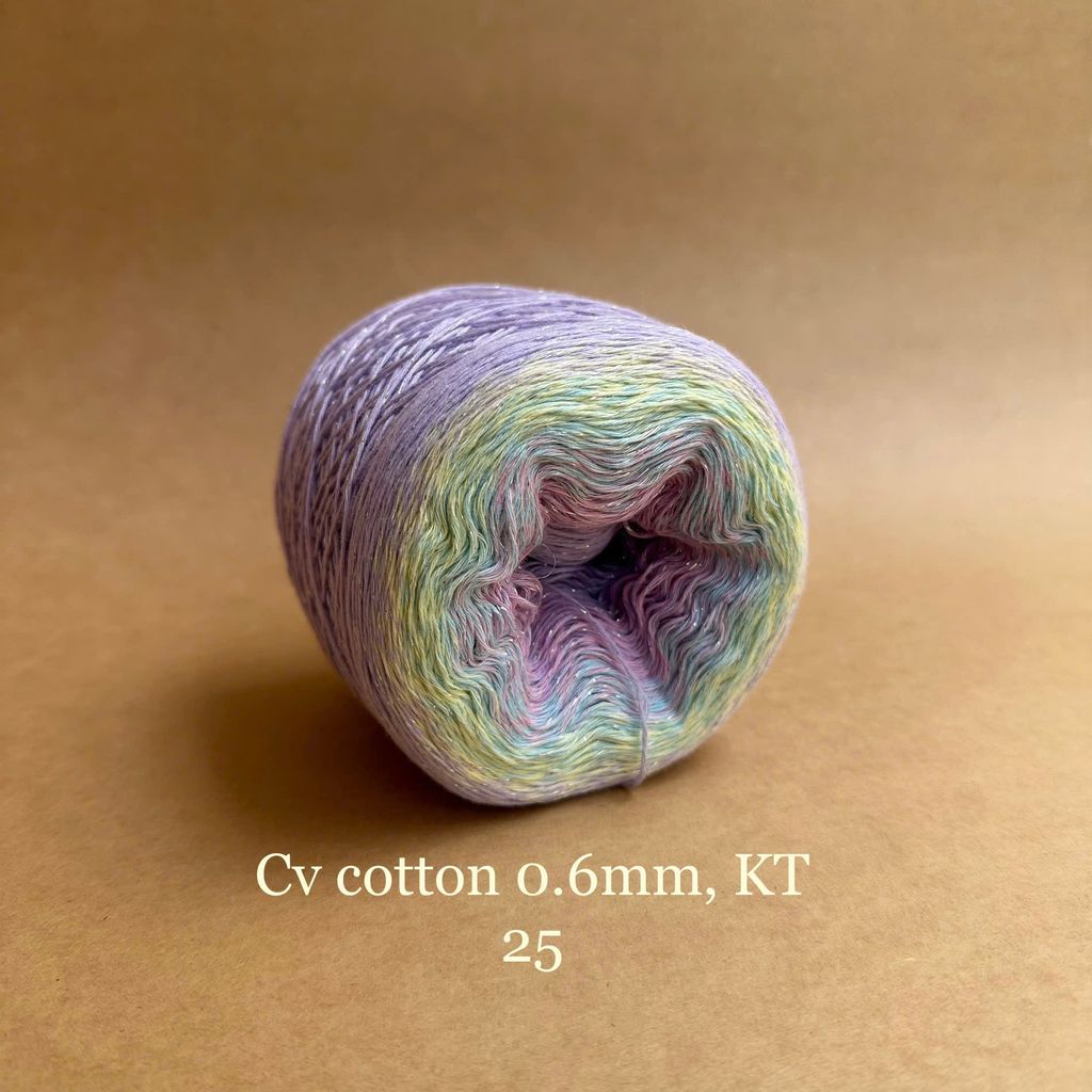 Sợi cầu vồng Cotton 0.6mm, kim tuyến