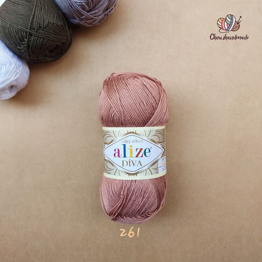 Sợi acrylic bóng Diva nhập khẩu từ Alize yarns đan móc bikini, áo, váy, thú, nón cực xinh