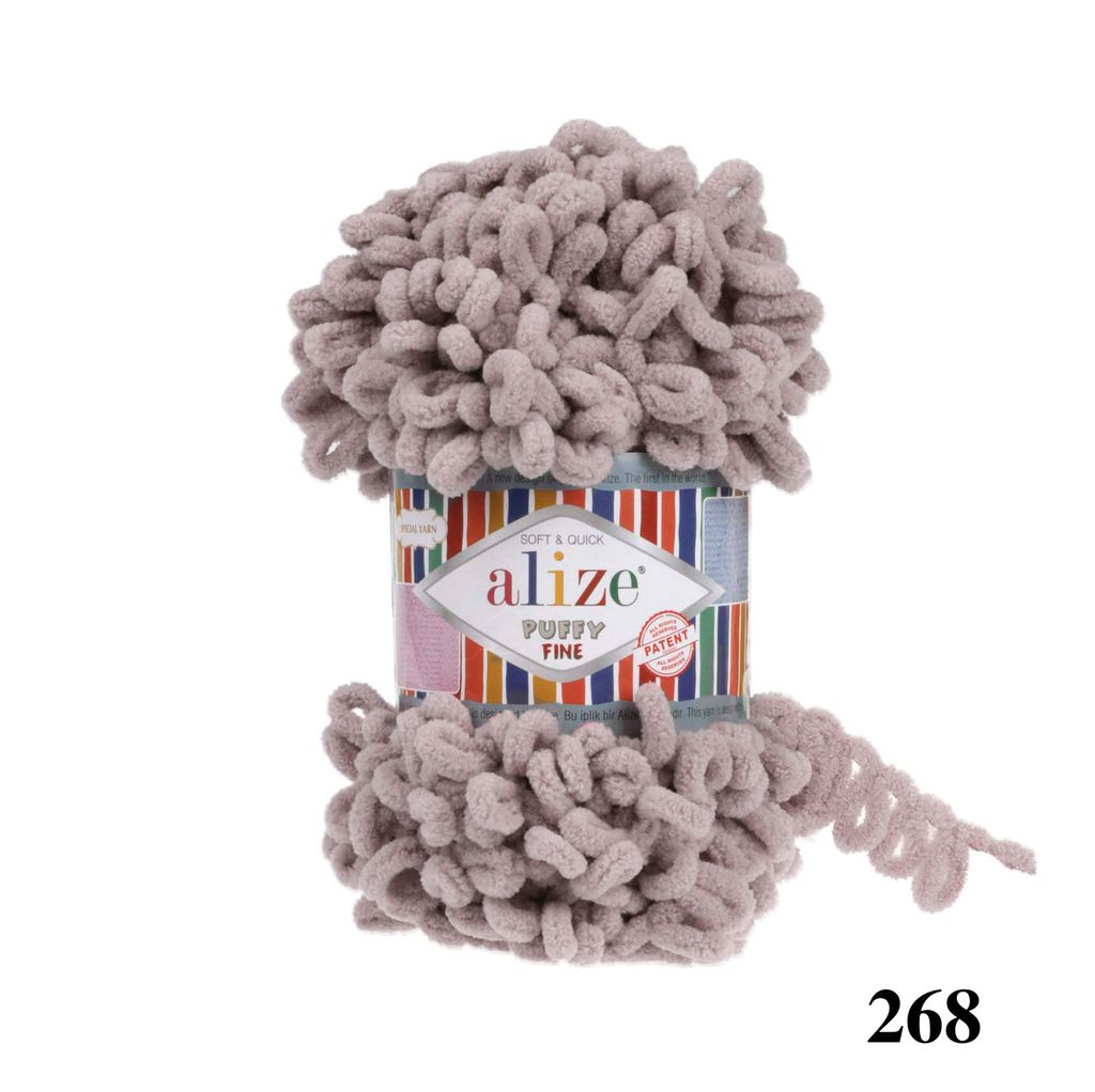 Cuộn len tết bằng tay Puffy Fine hãng Alize Yarns tết áo, khăn, vỏ gối, chăn, thảm, túi