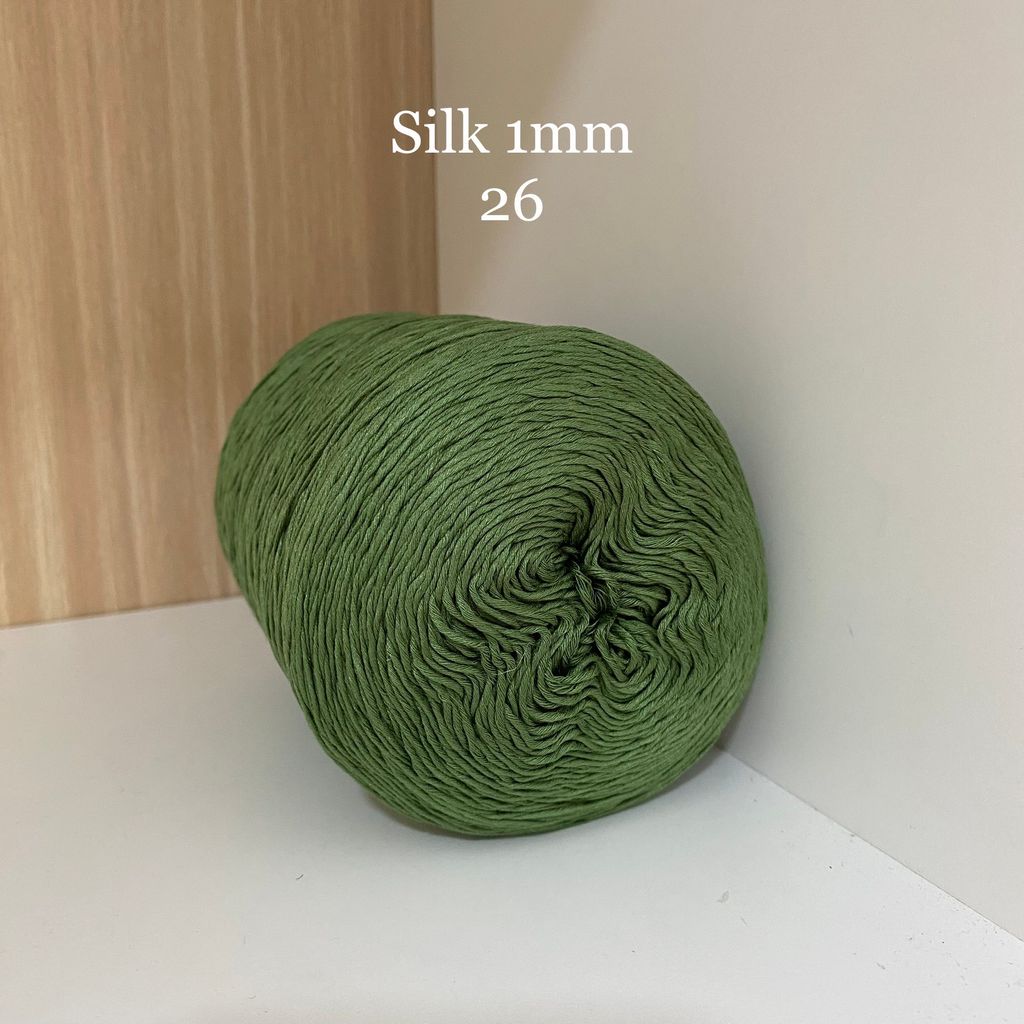 Cuộn sợi 100% Silk 1mm, 300g màu trơn