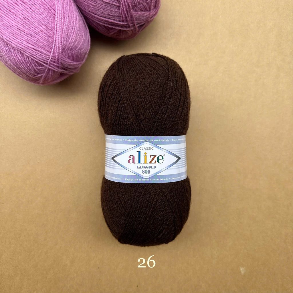 Cuộn len ấm Lanagold 800 hãng Alize siêu dôi, siêu ấm đan móc khăn, áo ấm cực thích