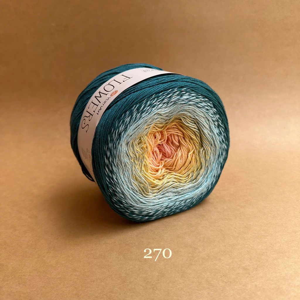 Len cầu vồng cotton Flowers - Yarnart - 250g dài 1000m (Bảng màu từ 250-300)