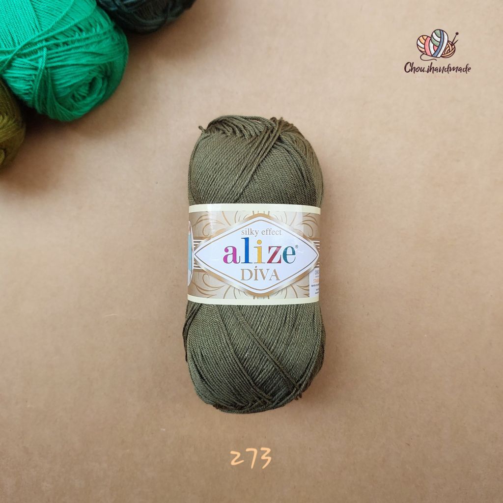Sợi acrylic bóng Diva nhập khẩu từ Alize yarns đan móc bikini, áo, váy, thú, nón cực xinh