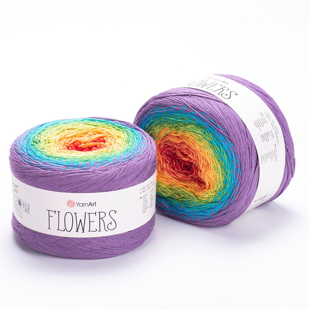 Len cầu vồng cotton Flowers - Yarnart - 250g dài 1000m (Bảng màu từ 250-300)
