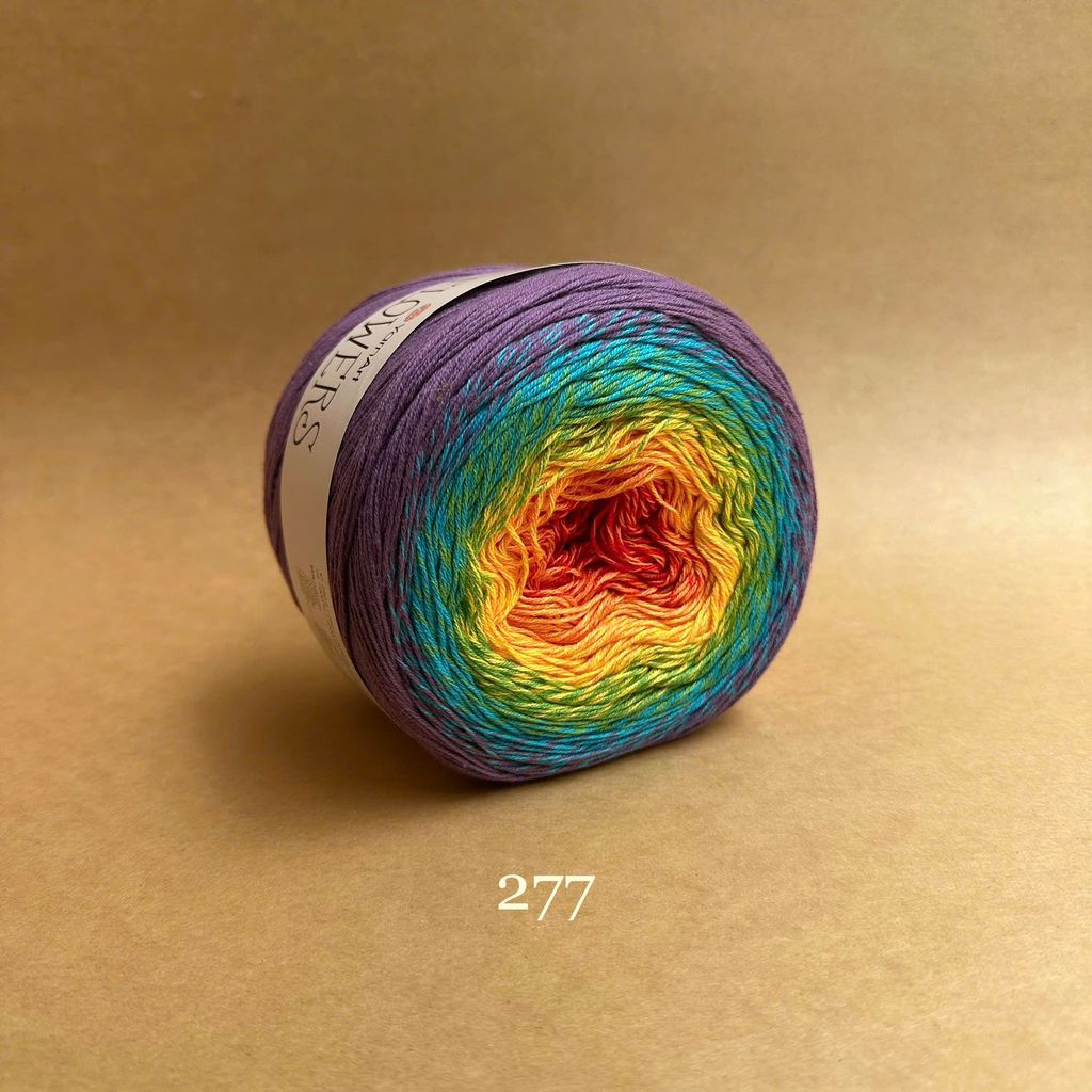 Len cầu vồng cotton Flowers - Yarnart - 250g dài 1000m (Bảng màu từ 250-300)