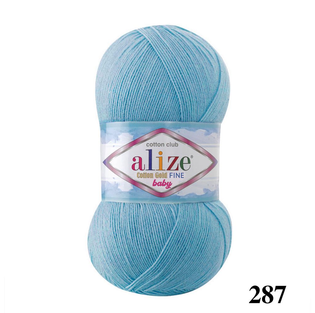 Len hè Cotton Gold Fine Baby nhập khẩu từ Alize Yarns, dành cho bé, đan móc áo, váy