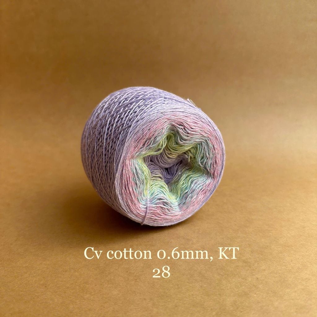 Sợi cầu vồng Cotton 0.6mm, kim tuyến