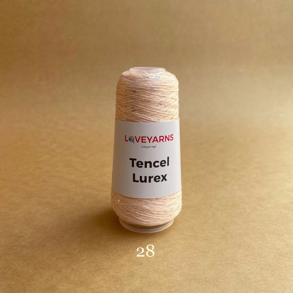 Sợi Tencel Lurex nhập từ Loveyarns, đan móc áo, khăn
