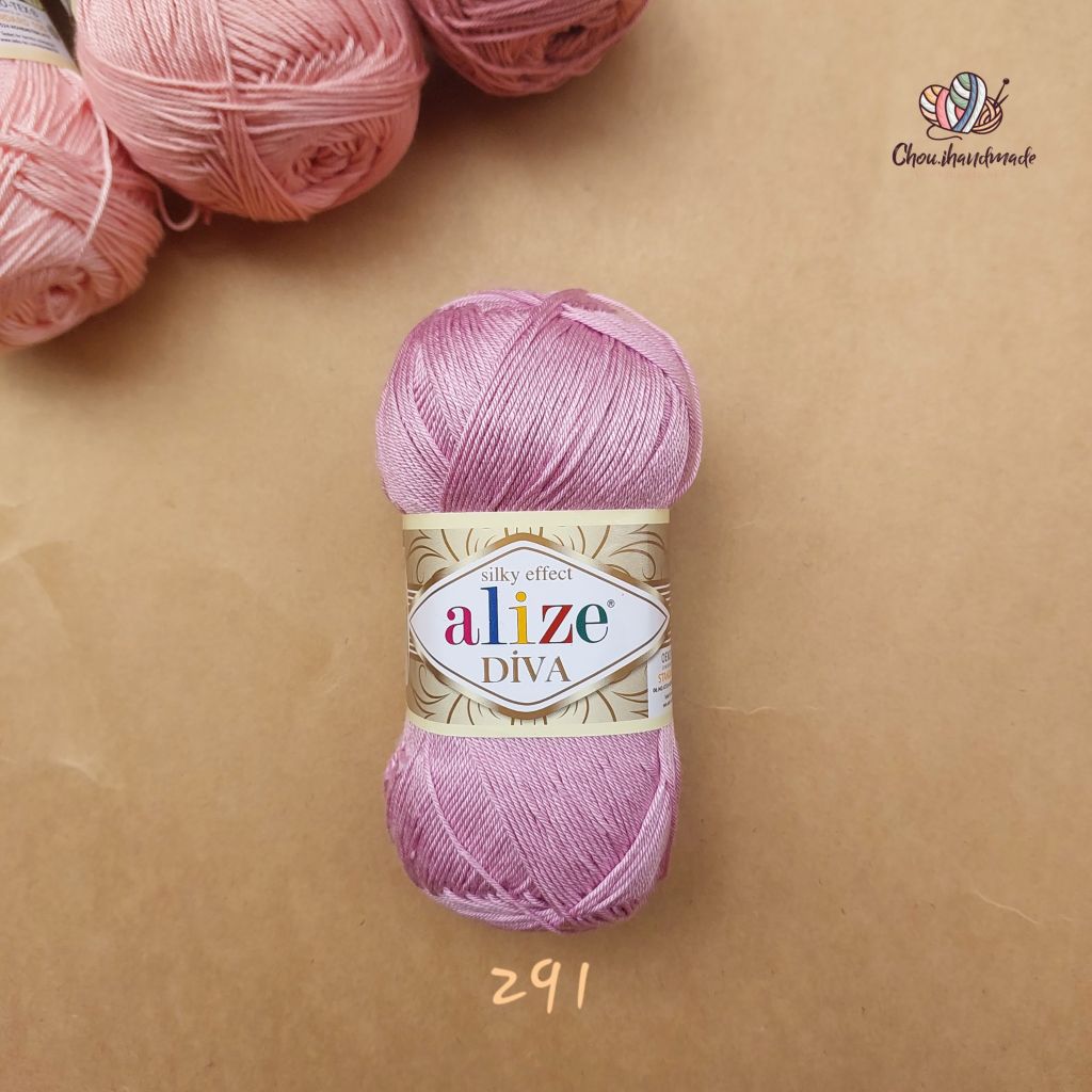 Sợi acrylic bóng Diva nhập khẩu từ Alize yarns đan móc bikini, áo, váy, thú, nón cực xinh