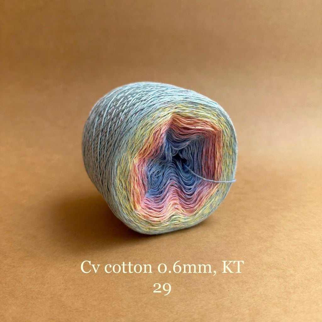 Sợi cầu vồng Cotton 0.6mm, kim tuyến