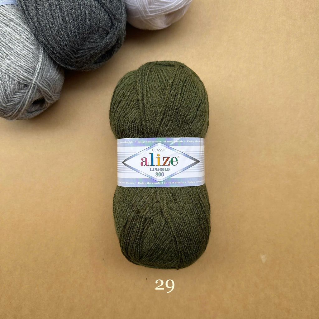 Cuộn len ấm Lanagold 800 hãng Alize siêu dôi, siêu ấm đan móc khăn, áo ấm cực thích