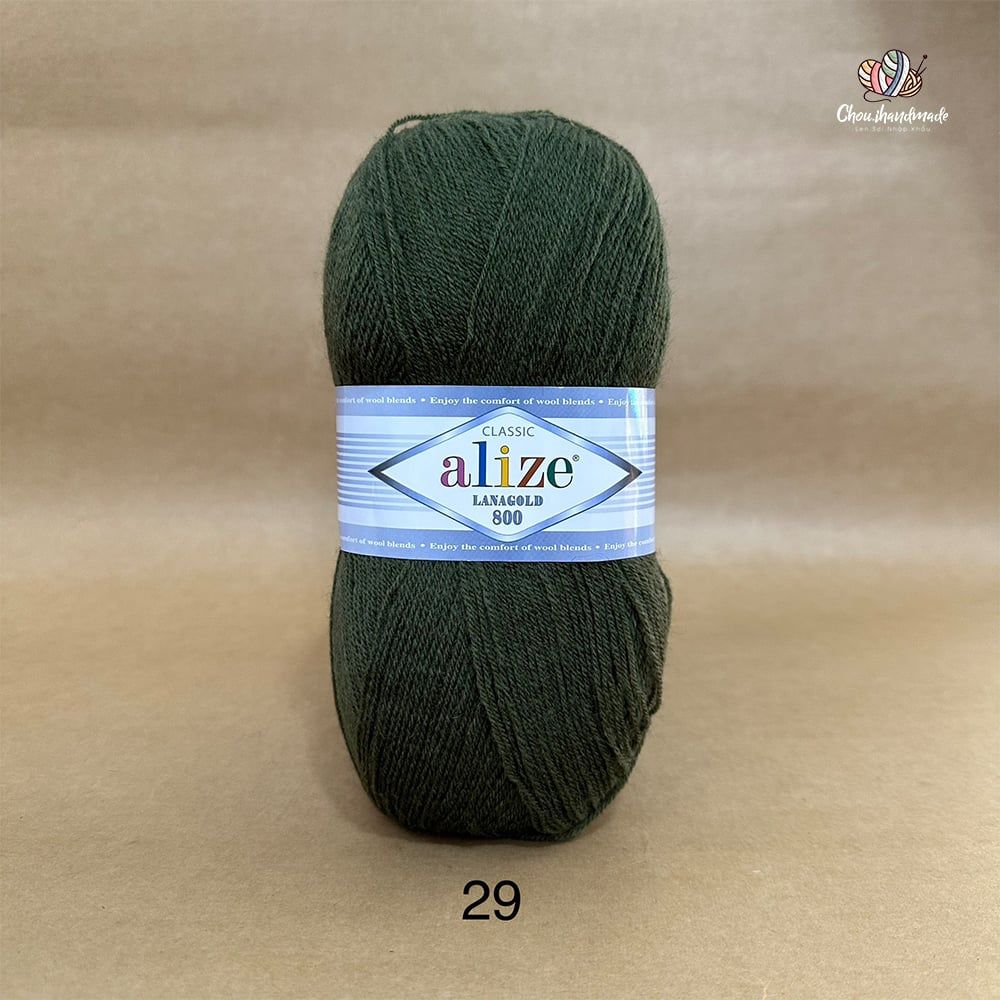Cuộn len ấm Lanagold 800 hãng Alize siêu dôi, siêu ấm đan móc khăn, áo ấm cực thích