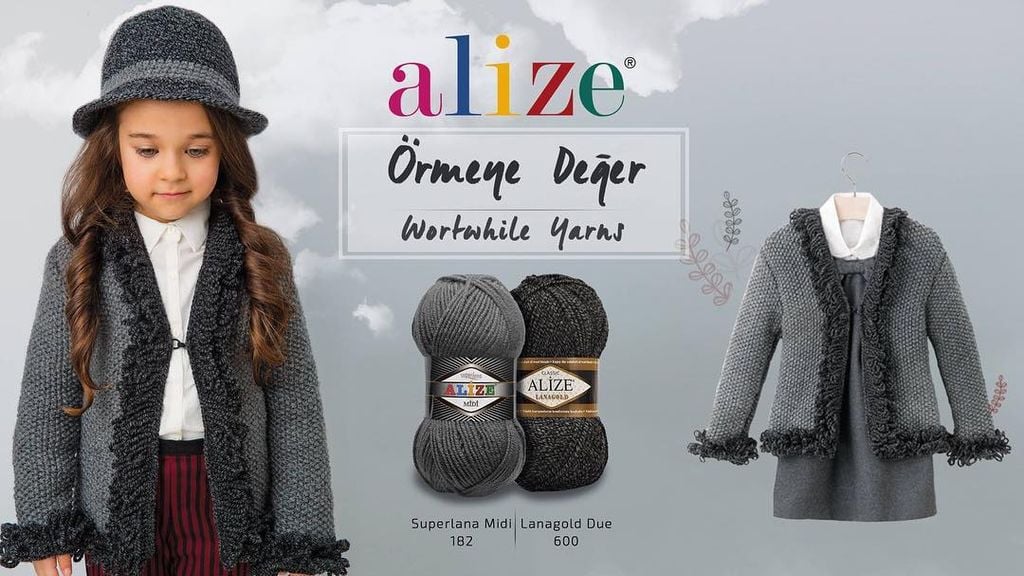 Len đông Superlana Midi nhập khẩu từ Alize Yarns, đan móc thú, áo, nón, khăn