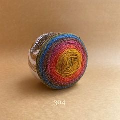 Len cầu vồng nhũ Cake Silver nhập từ Papatya, đan móc áo, chăn, váy