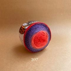 Len cầu vồng nhũ Cake Silver nhập từ Papatya, đan móc áo, chăn, váy