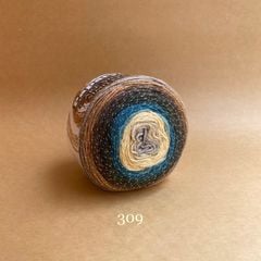 Len cầu vồng nhũ Cake Silver nhập từ Papatya, đan móc áo, chăn, váy