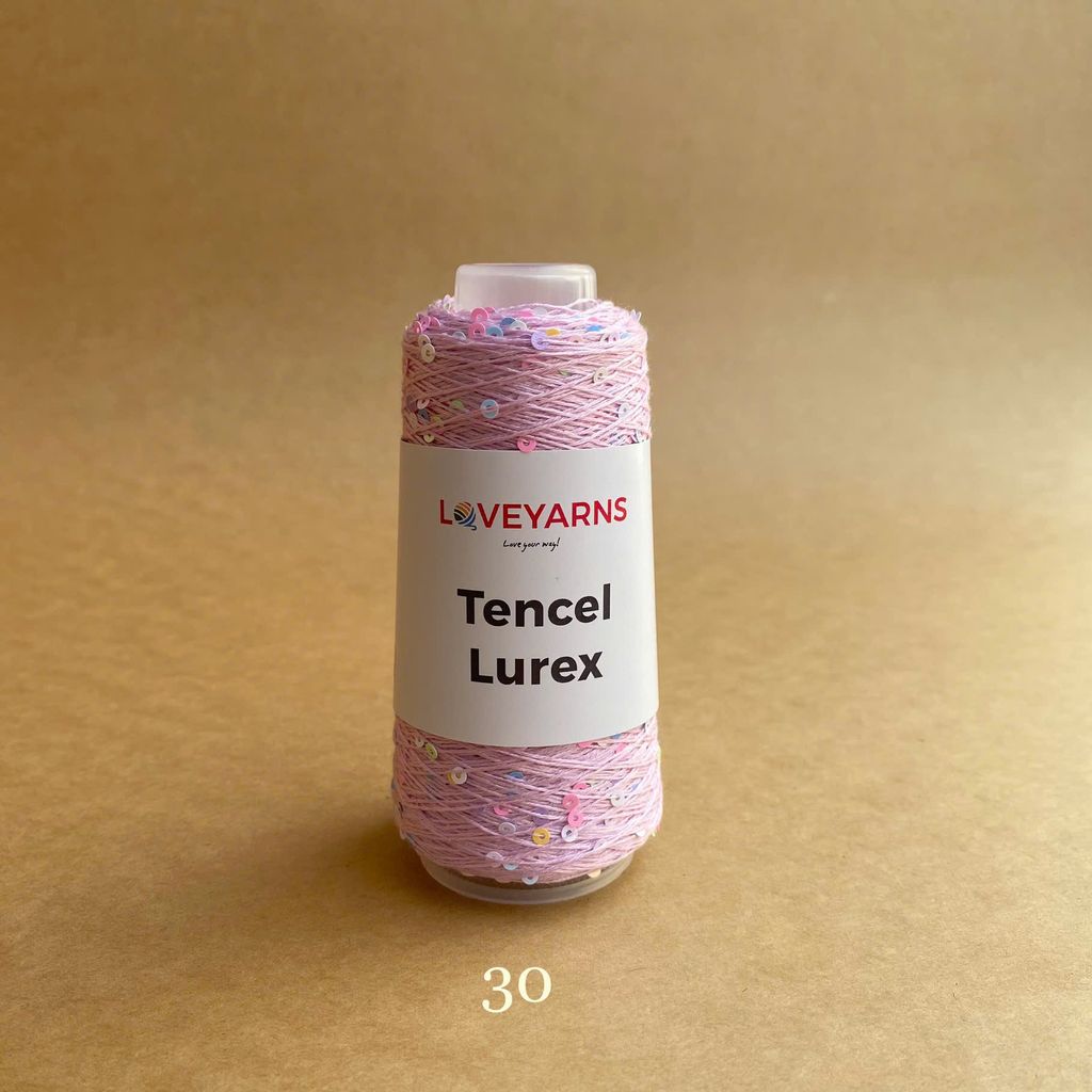 Sợi Tencel Lurex nhập từ Loveyarns, đan móc áo, khăn