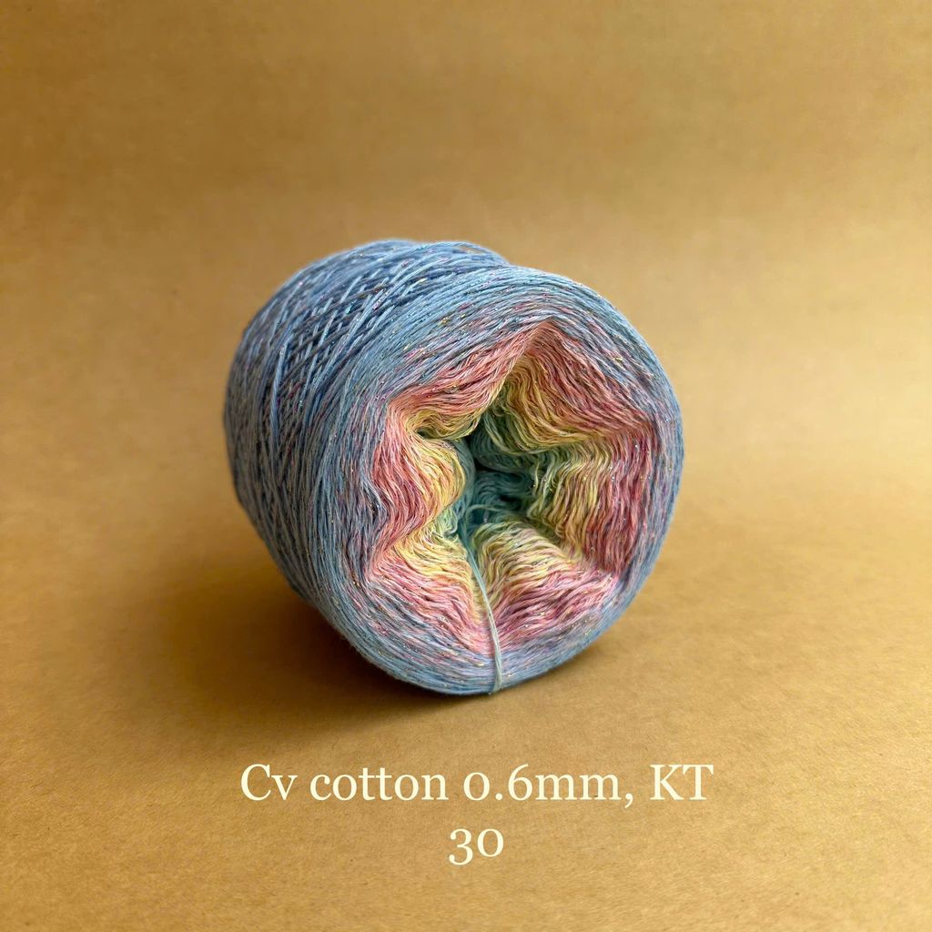 Sợi cầu vồng Cotton 0.6mm, kim tuyến