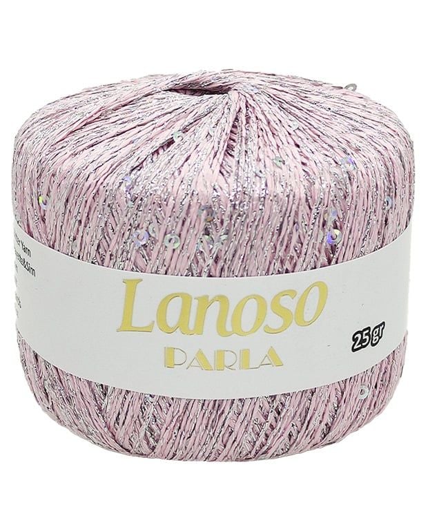 Sợi lấp lánh Parla nhập từ Lanoso, đan móc áo, váy, khăn