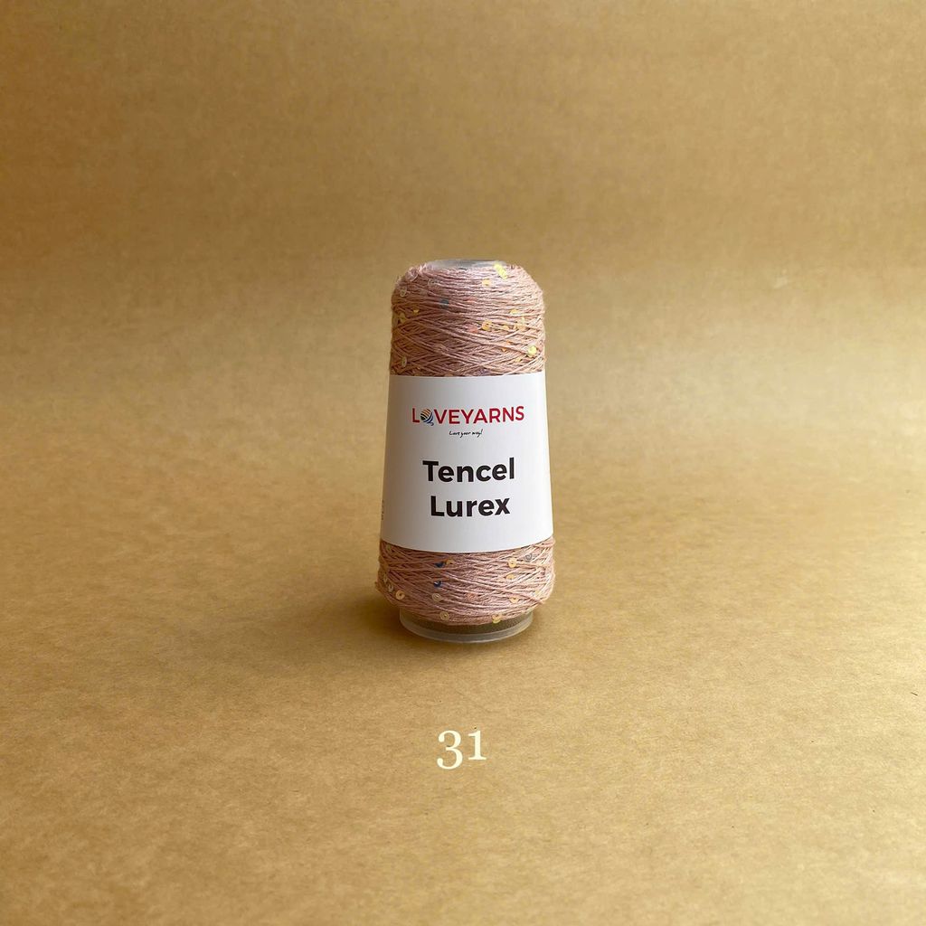 Sợi Tencel Lurex nhập từ Loveyarns, đan móc áo, khăn