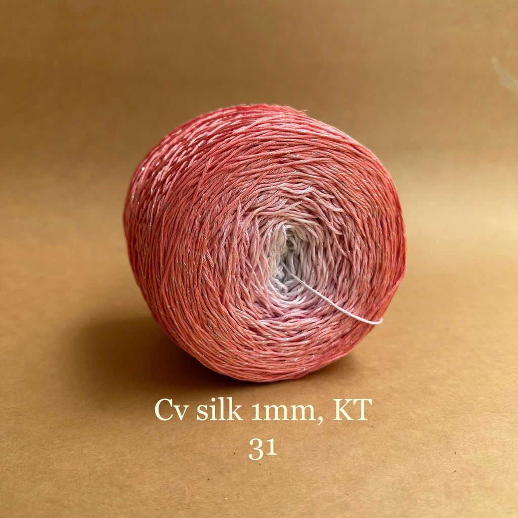 Cầu vồng sợi Silk kim tuyến, cỡ 1.0mm, 300g, đan móc áo, váy, khăn